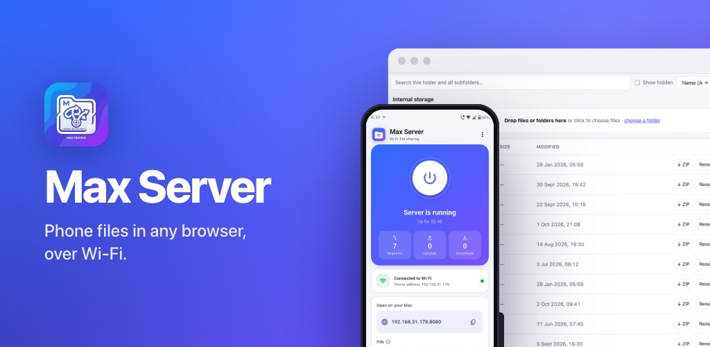 Max Server: Wi-Fi File Share