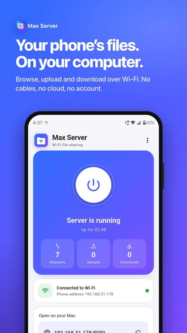 Max Server: Wi-Fi File Share screenshot