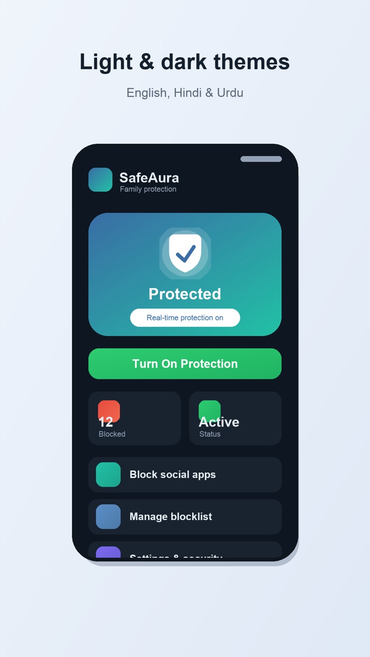 SafeAura: Domain & App Blocker screenshot